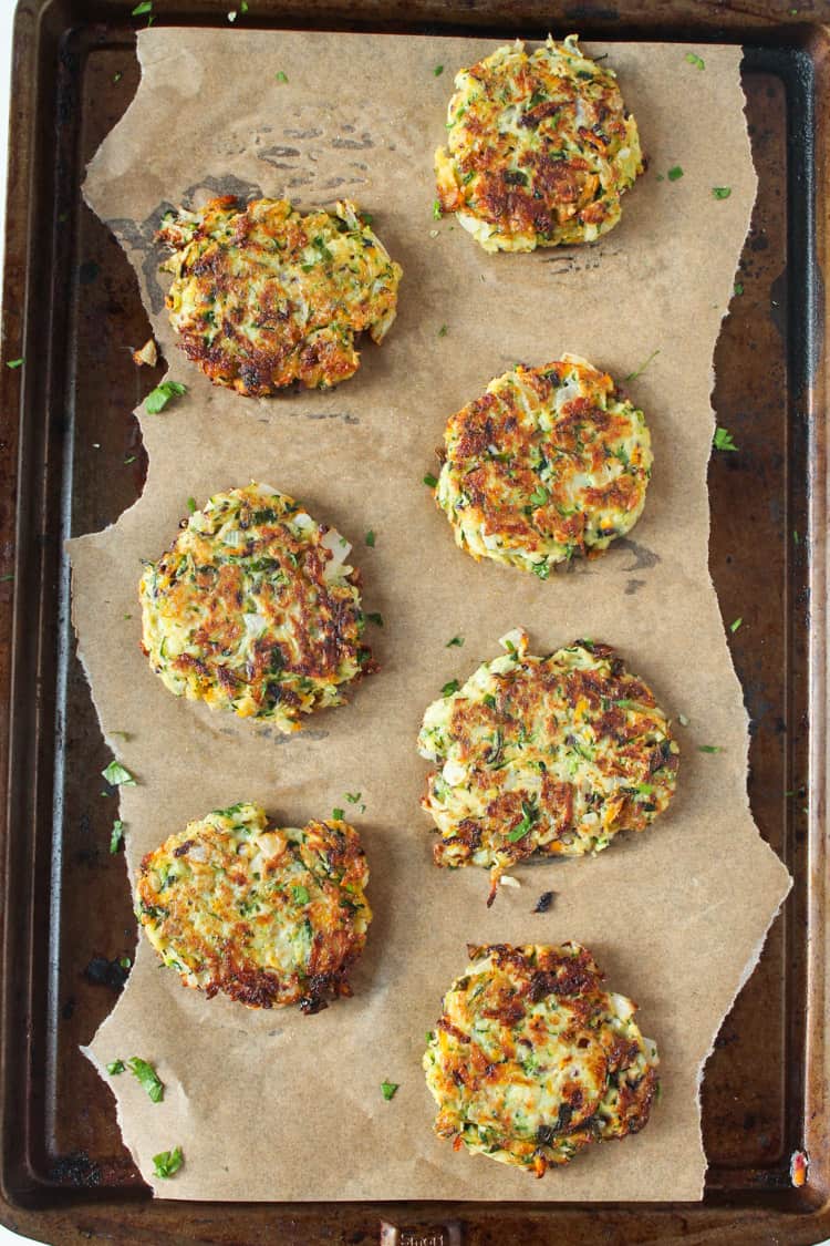 Zucchini Kohlrabi Spring Onion Fritters | @karalydon