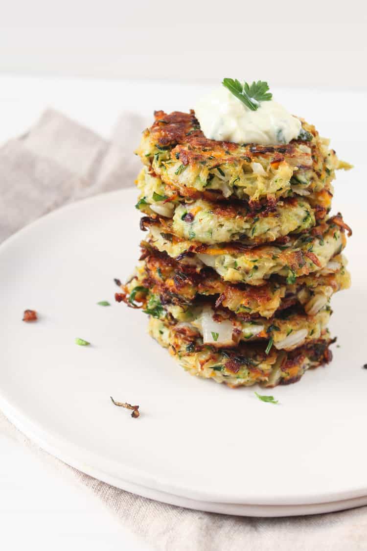 Zucchini Kohlrabi Spring Onion Fritters